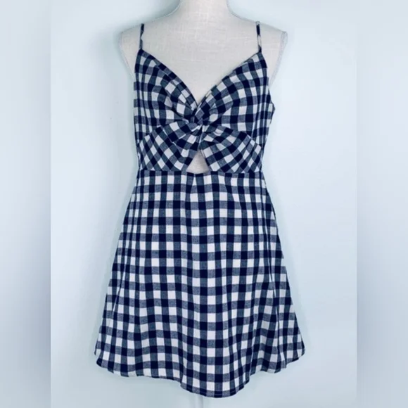 Wild Honey blue and white gingham mini dress - Picture 1 of 6